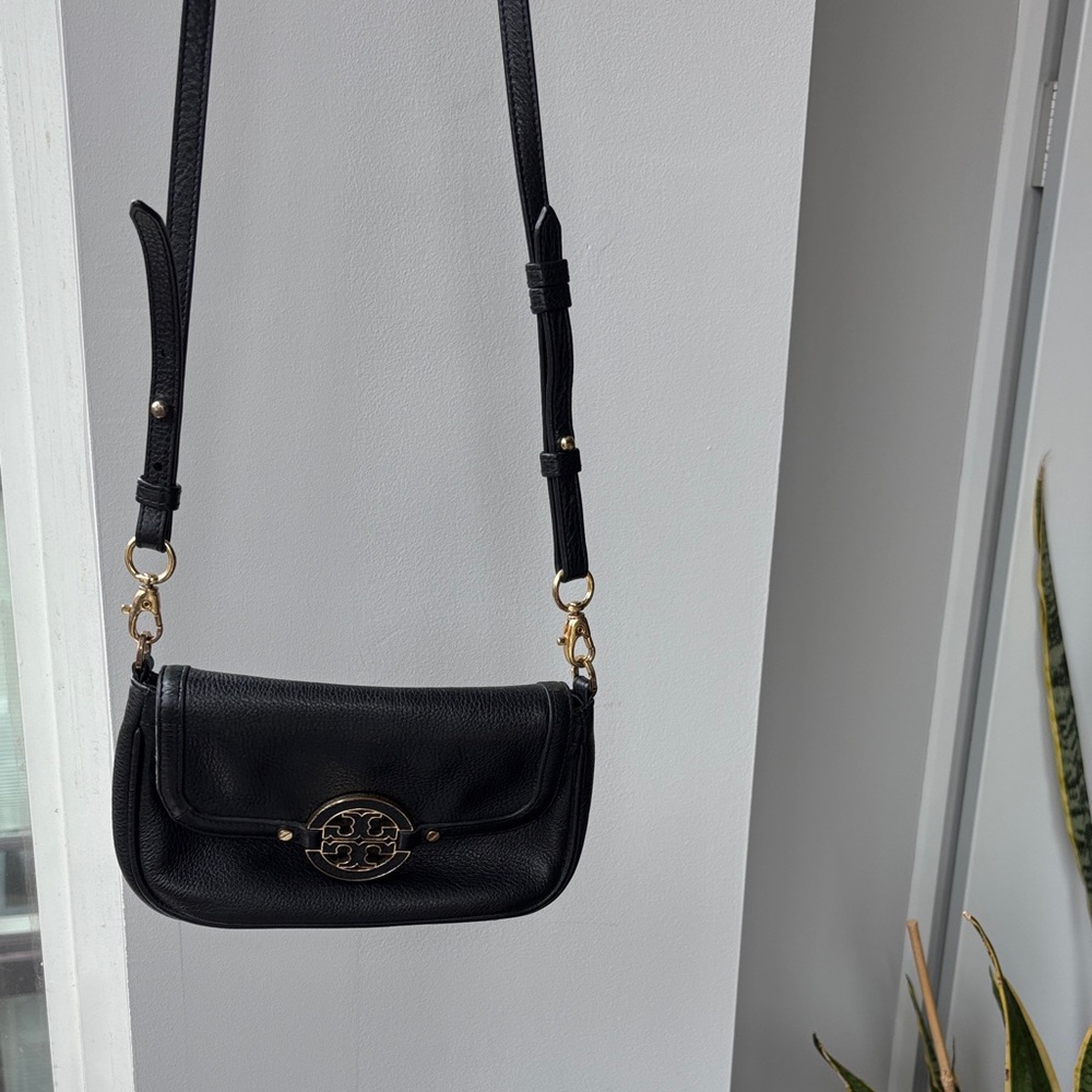 Tory Burch Black Crossbody Bag with Gold Details